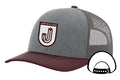 Baseball Hat PVC Logo - Heather Greay/Charcoal Maroon - Justin's Love