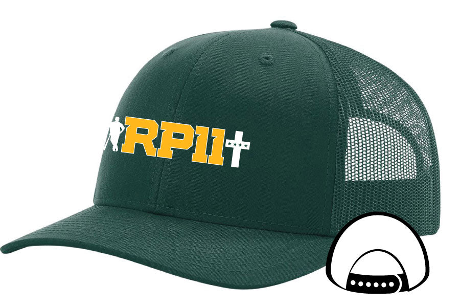 Baseball Hat Embroidered Logo - Dark Green - RP11