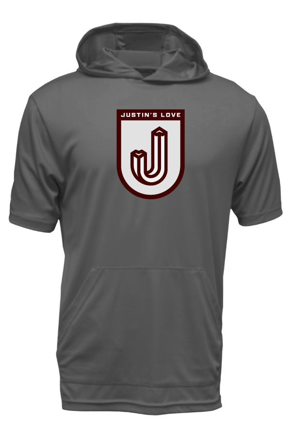 Xtreme-Tek Short Sleeve Charcoal Hoodie-Justin's Love