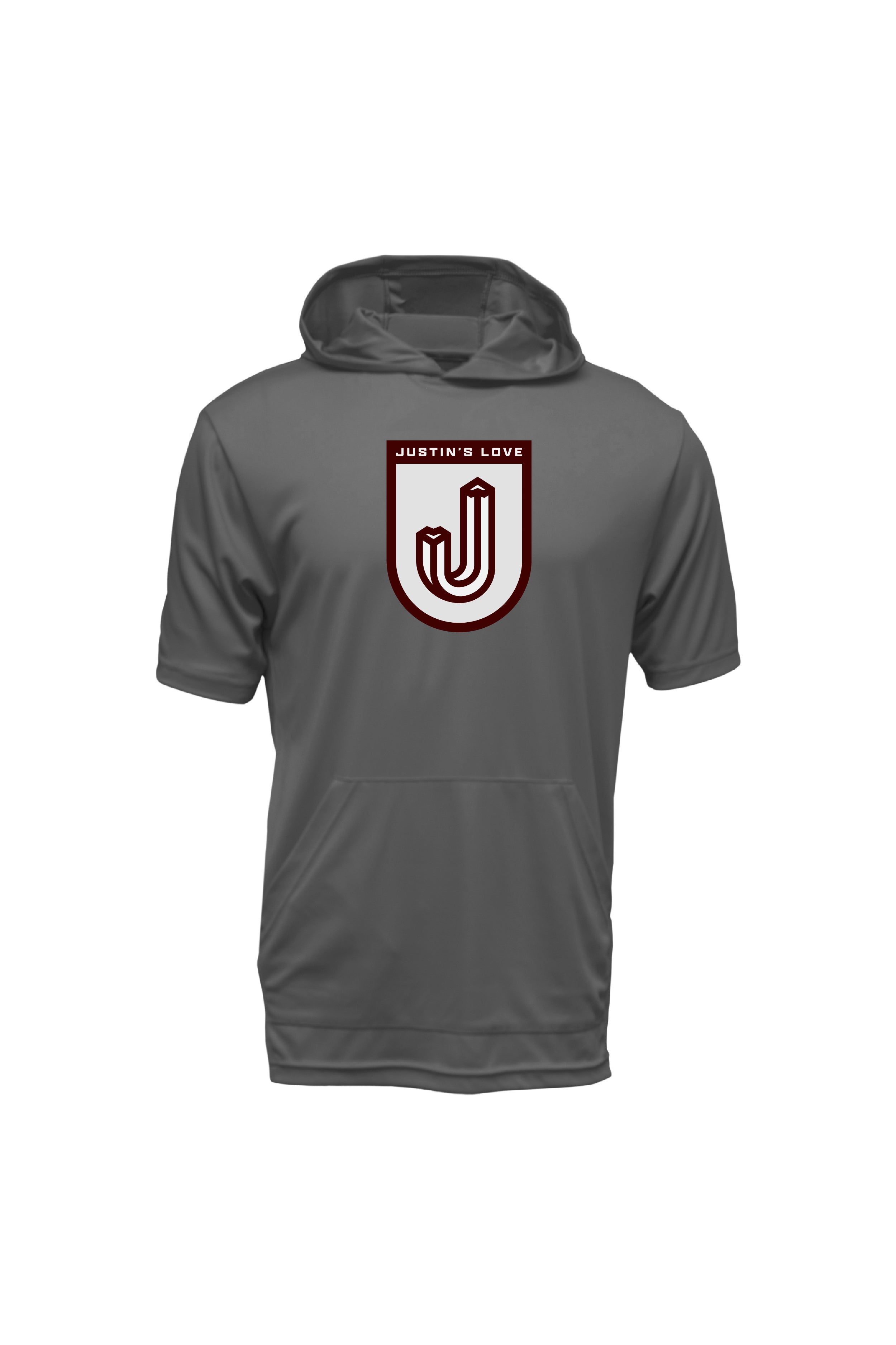 Xtreme-Tek Short Sleeve Charcoal Hoodie-Justin's Love