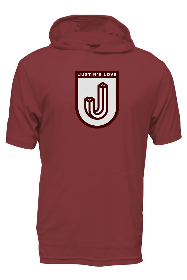 Xtreme-Tek Short Sleeve Maroon Hoodie-Justin's Love