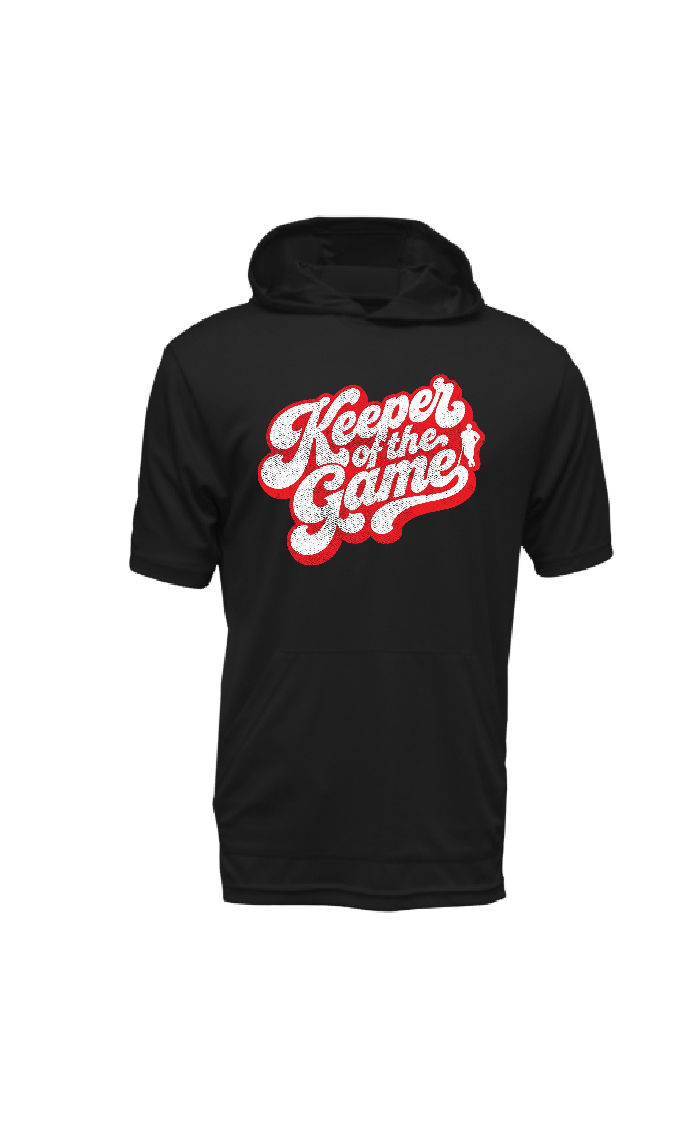 Xtreme-Tek Short Sleeve Black Hoodie-Keeper of the Game Cursive