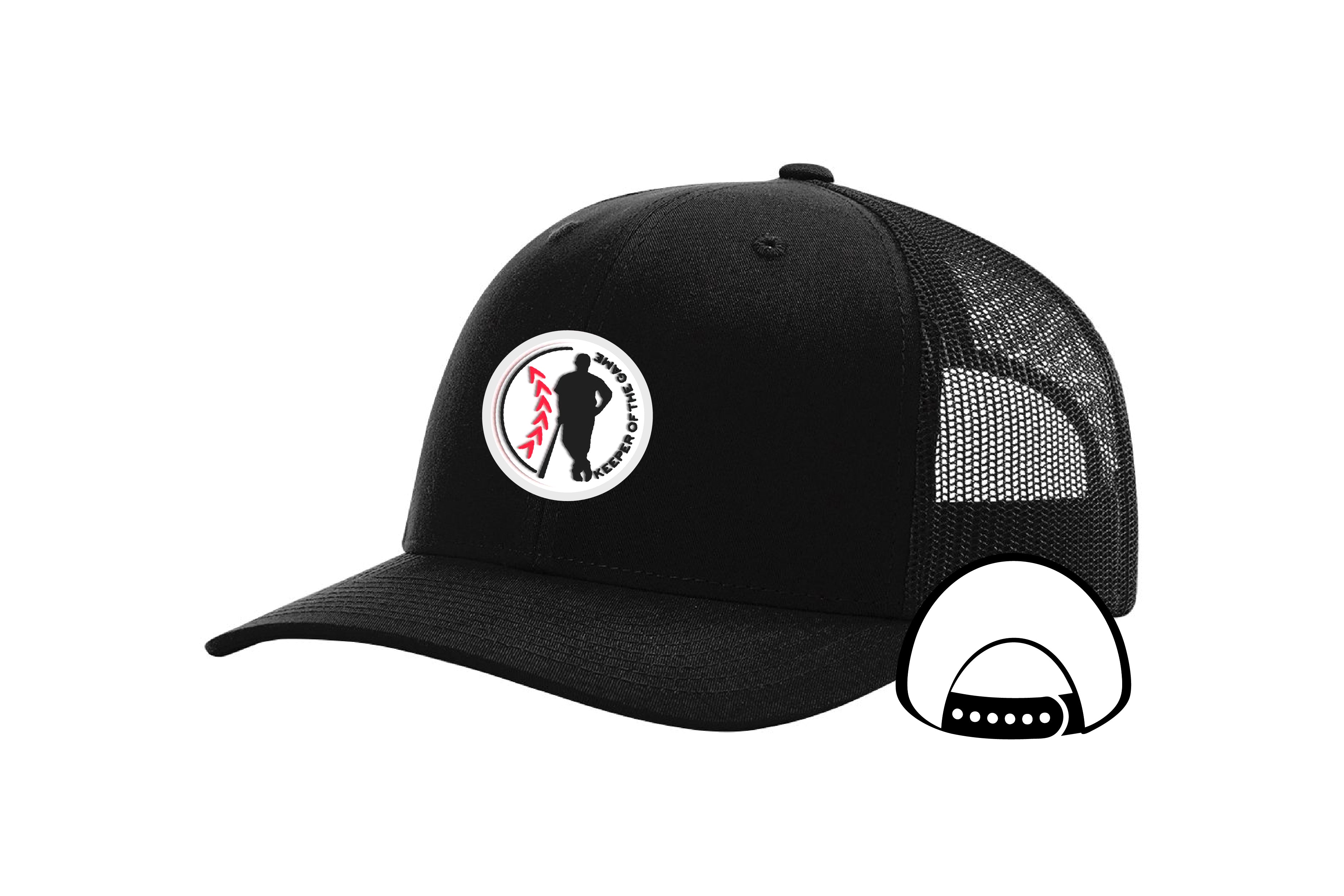 Baseball Hat PVC Logo - Black - Keeper of the Game