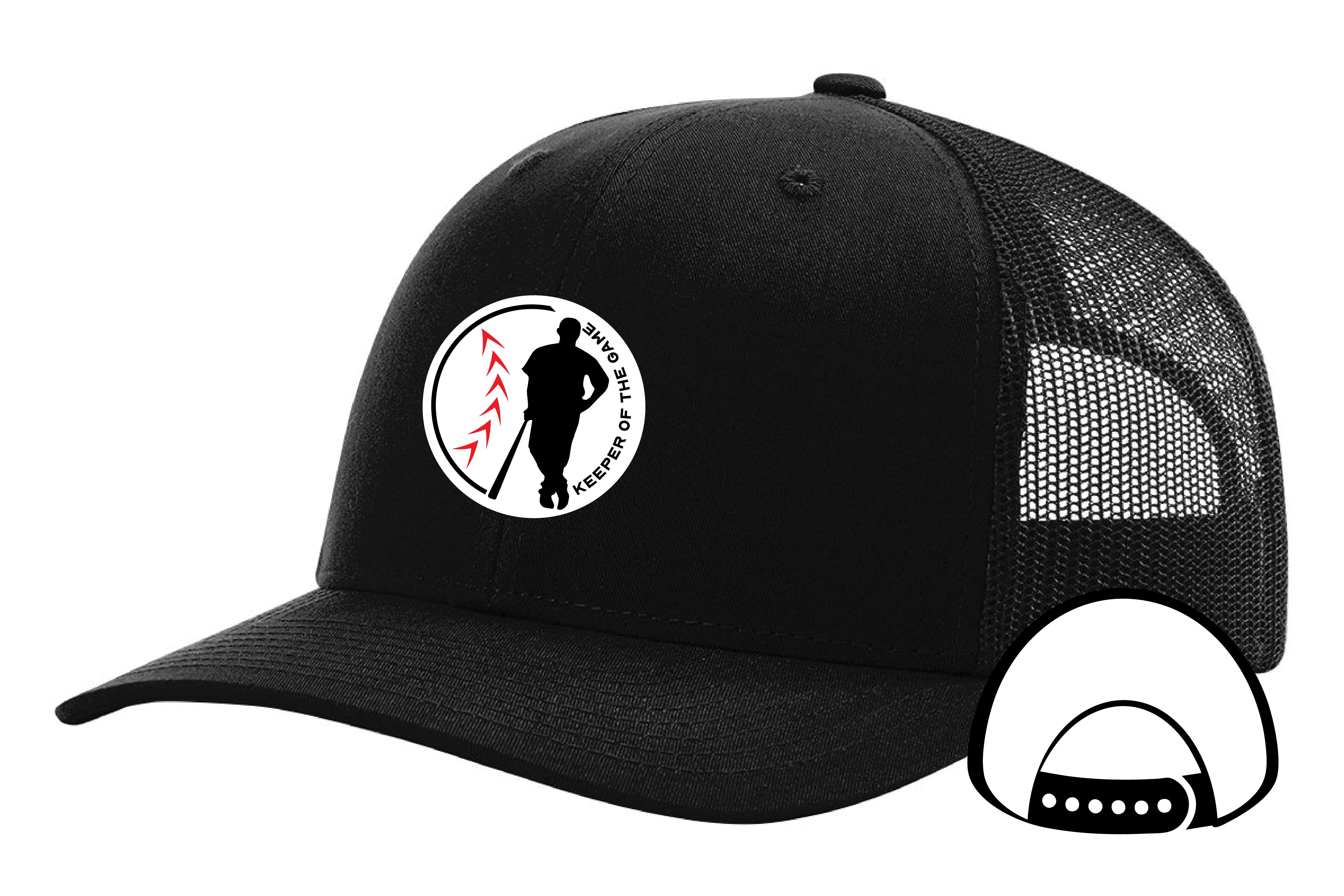 Baseball Hat PVC Logo - Black - Keeper of the Game